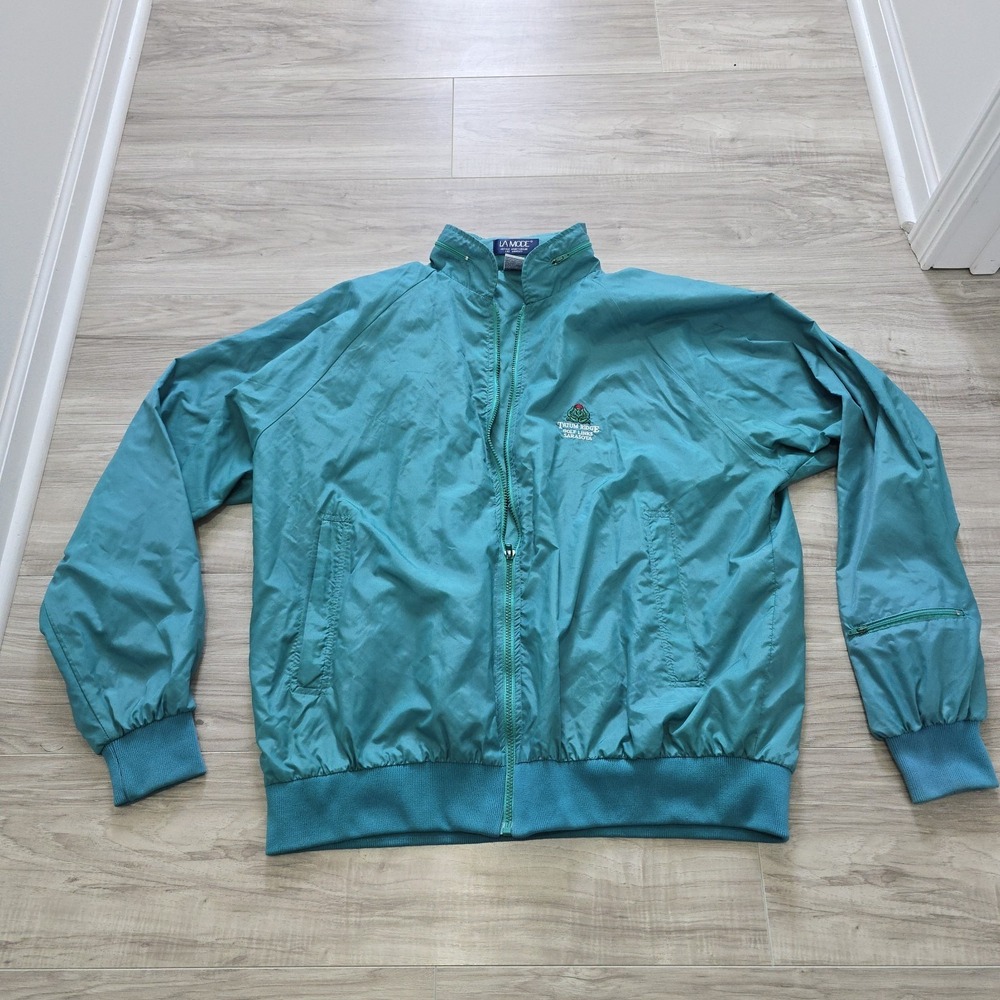 Vintage La Mode Full Zip Hooded Windbreaker Jacket Green Tatum Ridge